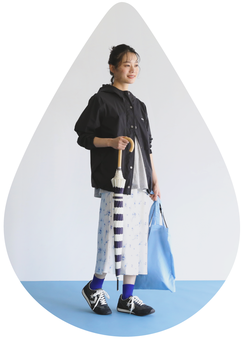 撥水アメリブショートソックスの着用イメージ