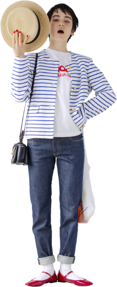 モデル女性と商品の画像