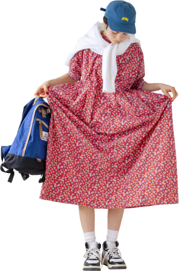 モデル女性と商品の画像